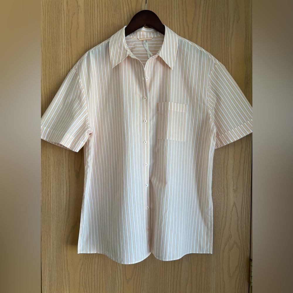 Anthropologie| Women’s S | Oversized Boyfriend Shirt | Poplin | Short Sleeve